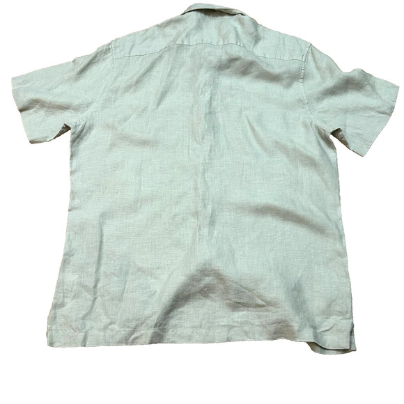 Joseph Abboud Linen Button Up Shirt Mens XL Green Short Sleeve Summer - Picture 2 of 9